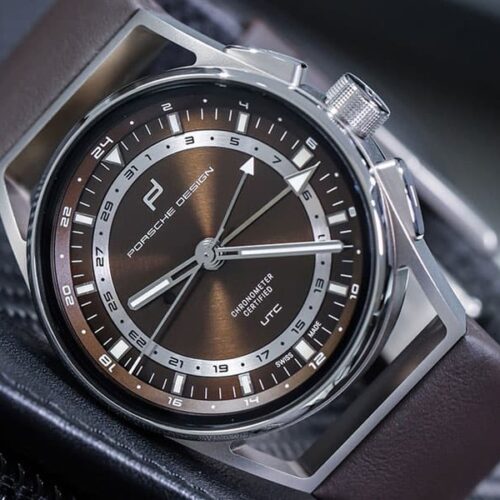 PORSCHE DESIGN 1919 Globetimer UTC Titanium & Brown 4046901980184 (42mm)